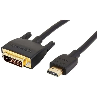 Afbeelding van Amazon Basics HDMI A naar DVI adapterkabel, 0,9 m (niet voor aansluiting op SCART of VGA aansluitingen), zwart