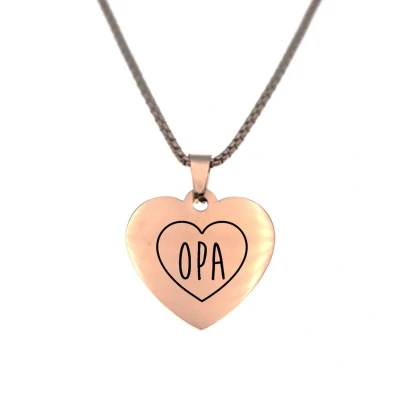 Afbeelding van Ketting RVS Hart Rosegoud Tante