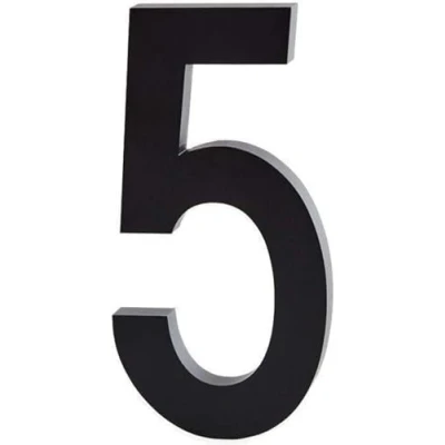 Afbeelding van Design Letters huisnummer RVS zwart 5cm/10cm deurnummer Gepersonaliseerd deurbord Montageschroeven en tape apart verkrijgbaar Afmeting 10cm