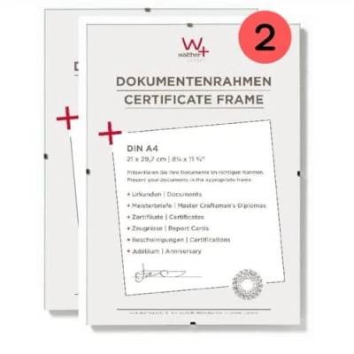 Afbeelding van walther design fotolijst helder glas21 x 29,7 cm (DIN A4) Documentlijst dubbel pakket, frameloze fotohouder RB130KD