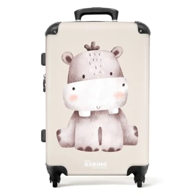 Afbeelding van NoBoringSuitcases.com® Baby koffer nijlpaard Reiskoffer groot 20 kg bagage