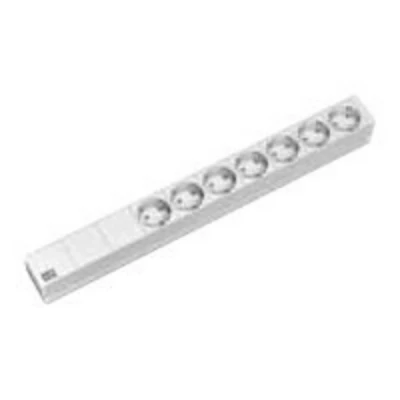 Afbeelding van Bachmann 333.406 19 inch Stekkerdoos voor patchkast 1 HE Geaarde contactdoos Grijs wit (RAL 7035)
