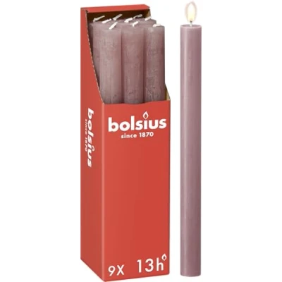 Afbeelding van Bolsius dinerkaars Rustiek (Ø2,3x27 cm) (set van 9)