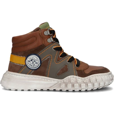 Afbeelding van Develab Sneakers hoog voor kinderen, Maat: 32, Cognac Leer