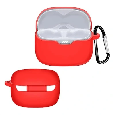 Afbeelding van GIOPUEY Cilicone Hoes voor JBL TUNE BEAM, ultradunne zachte hoes, Slim Fit, Anti Fall, niet gemakkelijk te vuil Rood