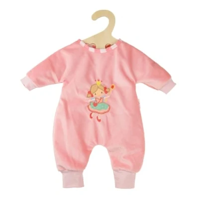 Afbeelding van Heless 1581 Poppenromper &quot;Prinses Emily&quot;, in roze, met prinsessenborduursel, voor poppen en knuffels maat 28 35 cm