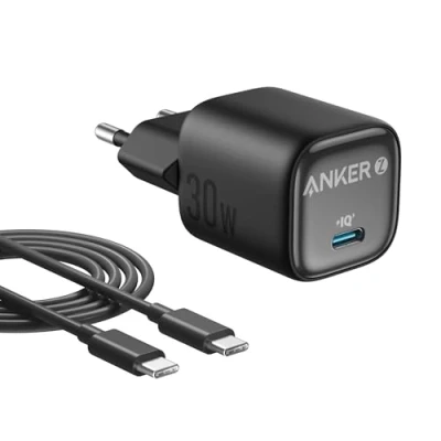 Afbeelding van Anker 30 W USB C oplader, compacte GaN snellader, 3 x sneller opladen, voeding, compatibel met iPhone 16/15/14/13/12, iPad, Samsung Galaxy S24/S23, Pixels en meer