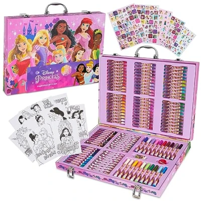 Afbeelding van Disney Stitch Art Set voor Kinderen 130+ Stuks Frozen Kleurpotloden Prinses Kunstbenodigdheden Geschenken (Multi Princess Set)