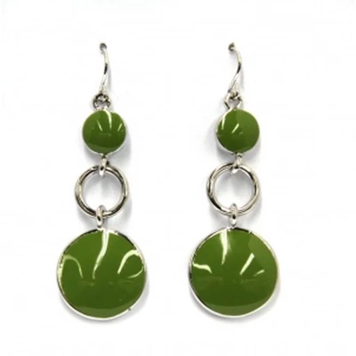 Afbeelding van Behave Oorbellen oorhangers rond groen 5cm