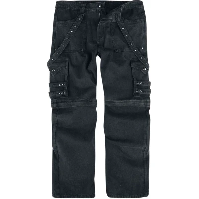 Afbeelding van Gothicana zwarte baggy jeans met klinknagels Mannen W33L34