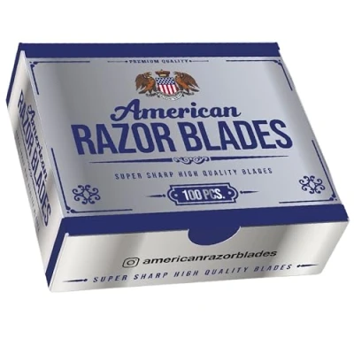 Afbeelding van American Razor Blades Single Edge Premium Hoogwaardig, Langdurig, Nauwkeurige Mesjes voor Superieure Scheerervaring, Vlijmscherpe Moeiteloos Scheren 100 Stuks