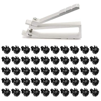 Afbeelding van kwmobile M6 kooimoeren met tang 50x stalen kooimoerenset Inclusief schroeven en sluitringen Voor 10 inch of 19 serverkasten patchkasten Zwart