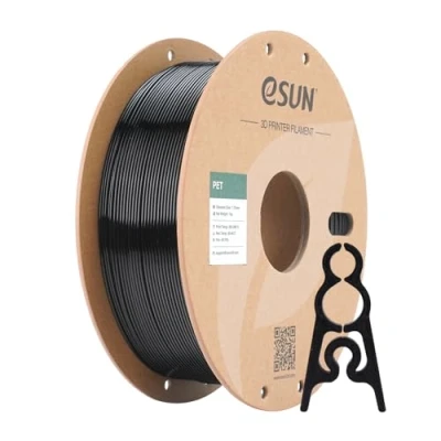 Afbeelding van eSUN PET Filament 1.75mm, met hoge taaiheid, 1KG Spoel (2.2 LBS) 3D Printing voor Printers (Zwart, 1KG)