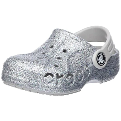 Afbeelding van Crocs Baya Clog T, uniseks klompen voor jongens, glitter zilver, 19/20 EU