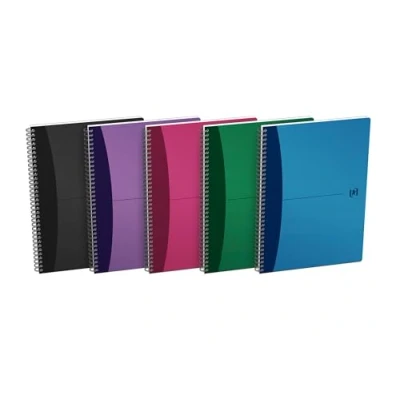 Afbeelding van Oxford Office Urban Mix 100101584 Notitieboekje met spiraalbinding, polypropyleen, 21 x 29,7 cm, 100 pagina&#039;s, kleine tegels, 90 g (50 vellen), A4 (21 cm), diverse kleuren