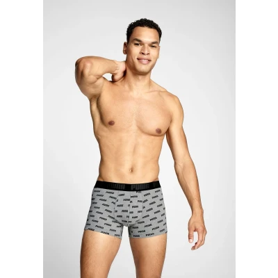 Afbeelding van Puma Herenslips 2P Everyday Aop Boxer Grijs/Zwart katoen Medium Heren