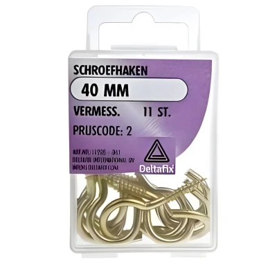 Afbeelding van Deltafix Schroefhaken vermessingd 40 mm 11 stuks