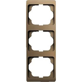 Afbeelding van Abb busch jaeger alpha afdekraam voor inbouwschakelaar 3 voudig vertikaal brons geschikt wandgootinstallaties met 80mm afdekking 2cka001754a4386