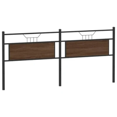 Afbeelding van vidaXL Hoofdbord 193 cm bewerkt hout en staal bruin eikenkleurig