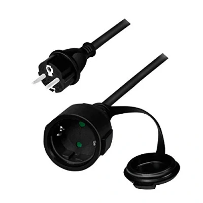 Afbeelding van LogiLink LPS102 Outdoor Power Verlengkabel voor buiten (geaarde contact), 5 m, zwart