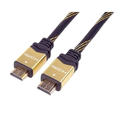 Afbeelding van PremiumCord KPHDMET1, 1 m, HDMI Type A (Standaard), 3D, 10,2 Gbit/s, Zwart, Goud