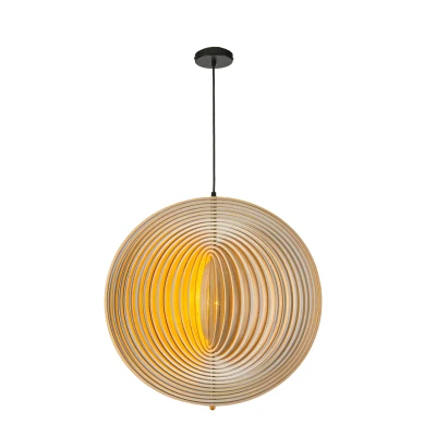 Afbeelding van ETH Expo Trading hanglamp Woody bestaande uit 18 houten ringen