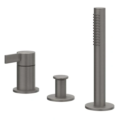 Afbeelding van IVY Pact badrandcombinatie 3 gats Geborsteld Metal Black PVD