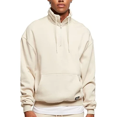 Afbeelding van Urban Classics Organic Drawstring Troyer Sweater, Heren, Maat: XS, Softseagrass