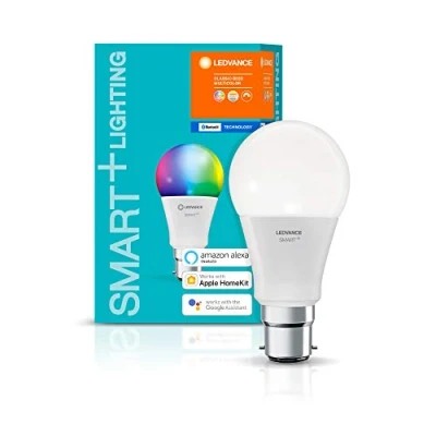 Afbeelding van LEDVANCE LED lamp Lampvoet: B22d RGBW 2700…6500 K 9 W SMART+ Classic Multicolour [Energie efficiëntieklasse A+]