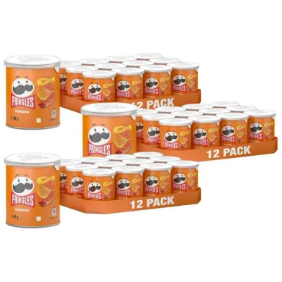 Afbeelding van 3x Pringles Chips Paprika 12 x 40 gr