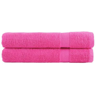 Afbeelding van vidaXL Handdoeken 2 st 600 g/m² 100x200 cm 100% katoen roze