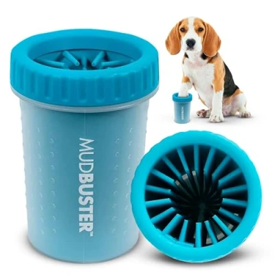 Afbeelding van Dexas MudBuster hondenpootreiniger, draagbaar, medium, blauw