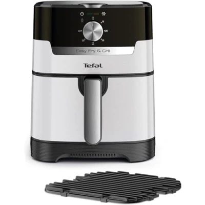 Afbeelding van Tefal EY501A Easy Fry &amp; Grill 2 in 1 heteluchtfriteuse nube, gezond koken, snel, digitaal receptenboek, capaciteit van 4,5 l, gemakkelijk schoon te maken, instelbare temperatuur, timer