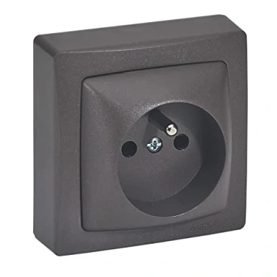 Afbeelding van Legrand Stopcontact met aarding opbouw autoklemmen bruin