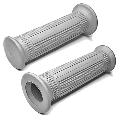 Afbeelding van cyclingcolors Motorfiets stuurgrepen 22 mm (7/8 &quot;) 24 (1 universele roller bromfiets anti slip motorgrepen rubber (grijs)