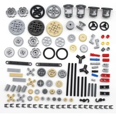 Afbeelding van KeKeDuo Techniek reserveonderdelenset, 116 stuks technische onderdelen stenen bouwpakket motor transmissie uitrusting klembouwstenen connector,