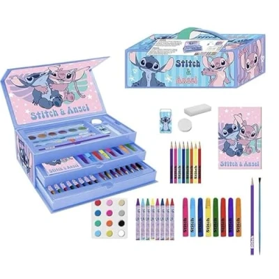 Afbeelding van Stitch Tekenset Kind Knutselen Meisjes 44 delig Tekenen