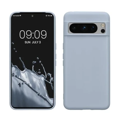 Afbeelding van kwmobile telefoonhoesje geschikt voor Google Pixel 8 Pro Hoesje smartphone Back cover in mat lichtblauw