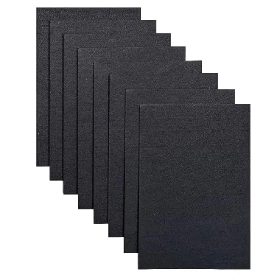 Afbeelding van Jtnohx Stijf vilt om te knutselen, 2 mm dikke gekleurde vilten vellen, 8 stuks 20 x 30 cm ambachtelijke stof voor naaien en doe het zelf projecten (zwart)