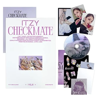 Afbeelding van ITZY [CHECKMATE] (Standard Edition YEJI Ver.) fotoboek + fotokaart CD R mini vouwposter lyrisch papier sticker ansichtkaartenset speciale kaart poster 2 badges 4 extra
