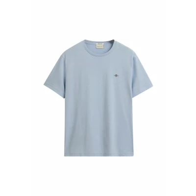 Afbeelding van Gant heren T shirt met logo in de kleur Lichtblauw, maat: XL