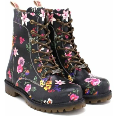 Afbeelding van GOBY Flower Town Enkellaarsjes Damesboots Handgemaakt Premium Kwaliteit Maat 35