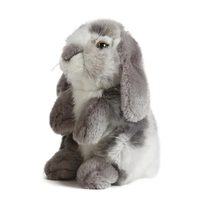 Afbeelding van Living nature knuffel hangoor konijn zittend grijs 18 cm