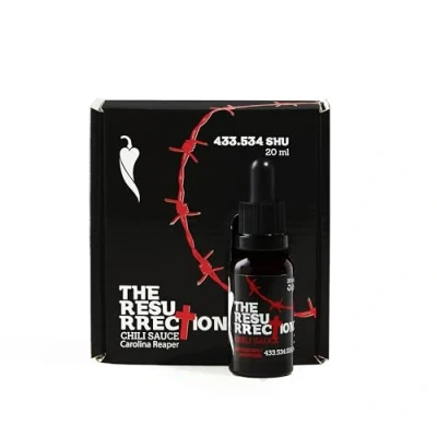 Afbeelding van I LOVE SPICY The Resurrection Hete Chilisaus 20 ml, Laboratorium Gemeten 433.534 SHU (Carolina Reaper Chilipeper 85%) Heetheid 10/5