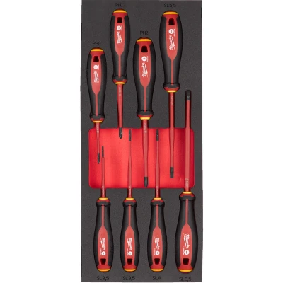Afbeelding van Milwaukee Accessoires Foam Inlay VDE Tri Lobe schroevendraaierset (8 delig) 4932493249