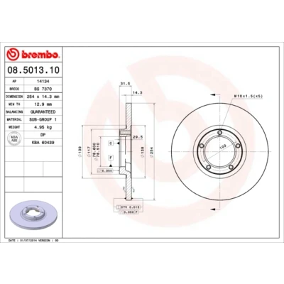 Afbeelding van Brembo Remschijf 08.5013.10