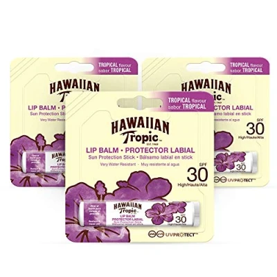 Afbeelding van Hawaiian Tropic Lip Balm Protector Solar Labial SPF 30 Sabor Tropical Pack 3 Unidades