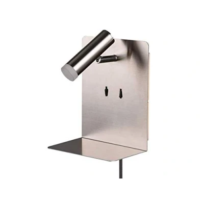 Afbeelding van Trio Leuchten LED Muurlamp Element 222570207, Metaal Nikkel Mat, 1 x 3 Watt LED, USB Oplaadbus
