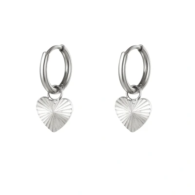 Afbeelding van RVS Oorbellen hart Yehwang One size Zilver