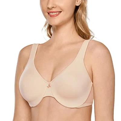 Afbeelding van DELIMIRA Vrouwen Minimiser Volledige Dekking Onderdraad Naadloze Ondersteuning Minimizer BH Beige 95H